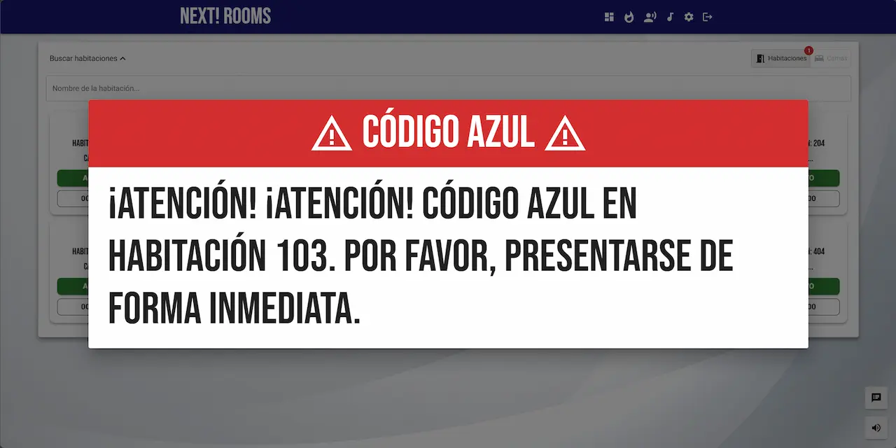 Next! Rooms: Screenshoot de la emergencia | GioCodeLab