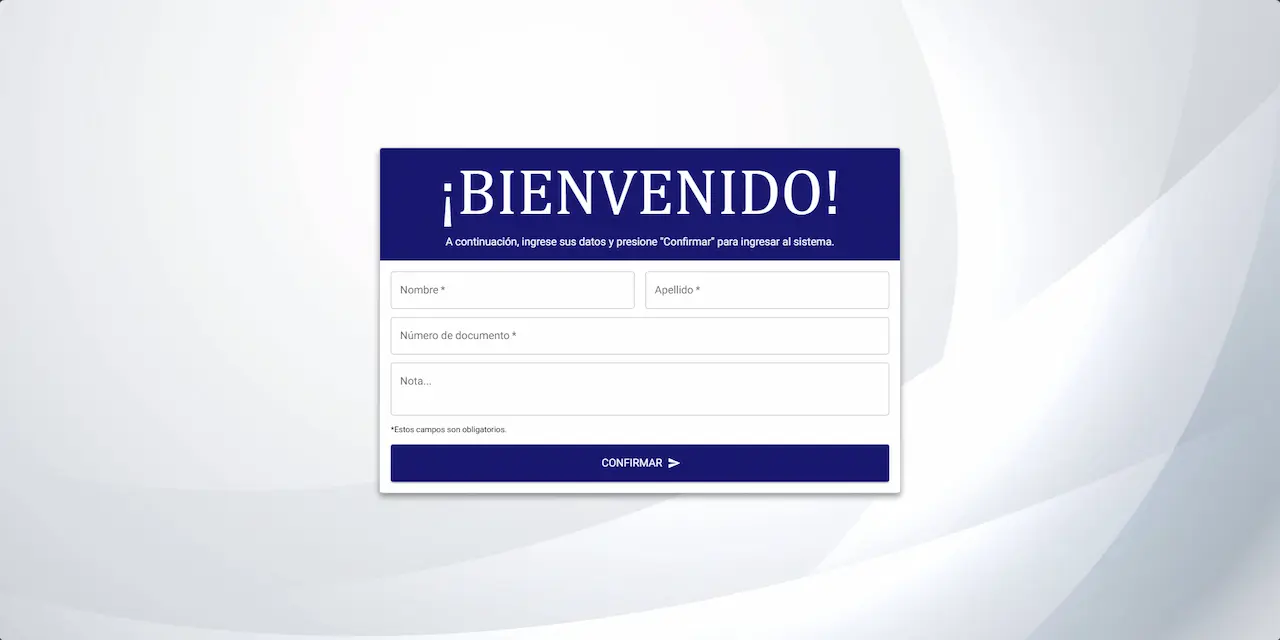 Panel de ingreso del llamador de pacientes para salas de espera Panel de ingreso del llamador de pacientes para salas de espera